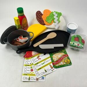 Melissa & Doug Fill & Fold Taco & Tortilla Set Pretend Play Food Parts Griddle